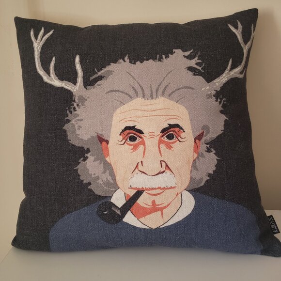 Albert Einstein Whimsical Throw Pillow With Insert – Artsy Home Decor - Picture 7 of 7